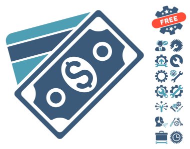 Araçlar Bonus ile Para Düz Vektör Simgesi