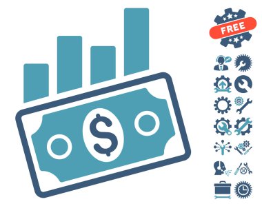 Satış Çubuğu Grafik Araçlar Bonus ile Düz Vektör Simgesi