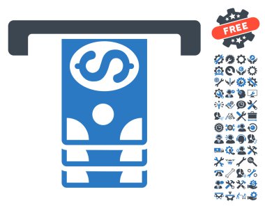 Banknotlar Araçlar Bonus ile Düz Vektör Simgesi Çekme