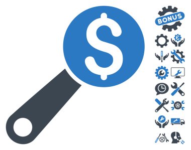 Araçlar Bonus ile Mali Denetim Düz Vektör Simgesi