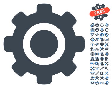 Gear Flat Vektör Simgesi Araçlar Bonus ile