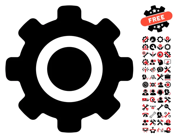 Icône de vecteur plat d'engrenage avec le boni d'outils — Image vectorielle
