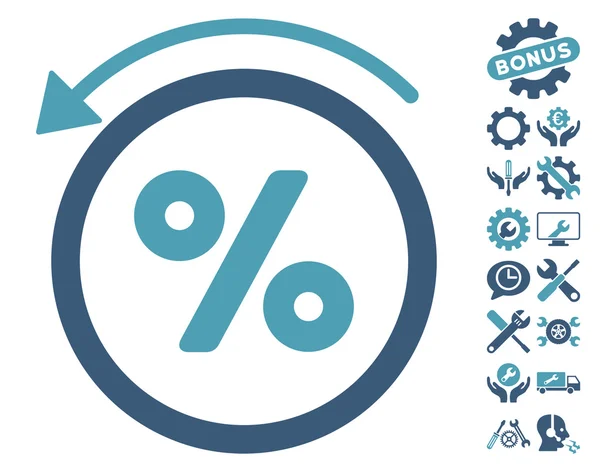 Заборонити відсоткову плоску піктограму Векторні інструменти Бонус — стоковий вектор