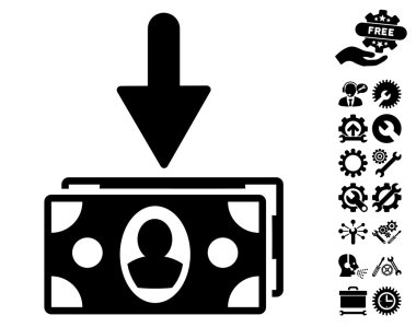 Araçlar Bonus ile Banknotlar Gelir Flat Vektör Simgesi