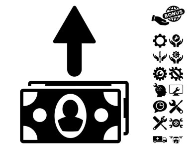 Harcama Banknotlar Düz Vektör Simgesi Araçları Bonus ile