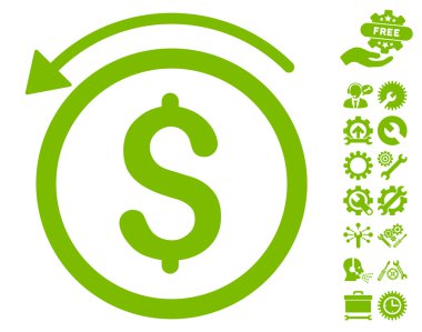 Araçlar Bonusu ile Düz Vektör Simgesini Geri Ödeme