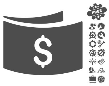 Araçlar Bonus ile Banknotlar Düz Vektör Simgesi