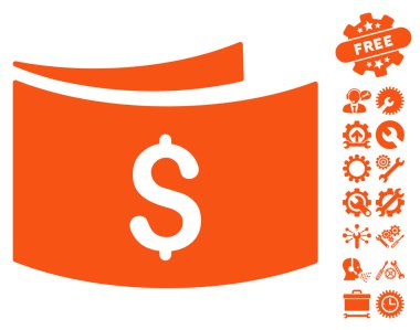 Araçlar Bonus ile Banknotlar Düz Vektör Simgesi