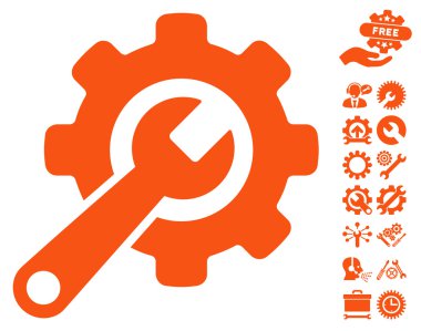 Araçlar Bonus ile Araçlar Düz Vektör Simgesi