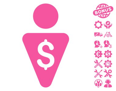 Araçlar Bonus ile Banker Düz Vektör Simgesi