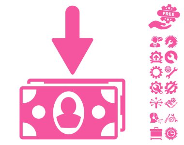 Araçlar Bonus ile Banknotlar Gelir Flat Vektör Simgesi