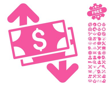 Araçlar Bonus ile Banknotlar Harcama Düz Vektör Simgesi