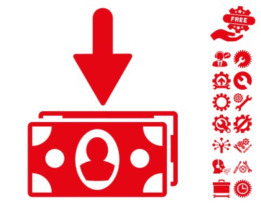 Araçlar Bonus ile Banknotlar Gelir Flat Vektör Simgesi