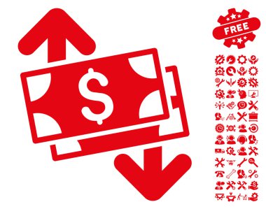 Araçlar Bonus ile Banknotlar Harcama Düz Vektör Simgesi