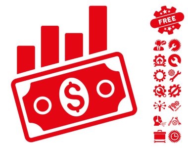 Satış Çubuğu Grafik Araçlar Bonus ile Düz Vektör Simgesi