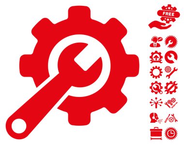 Araçlar Bonus ile Araçlar Düz Vektör Simgesi