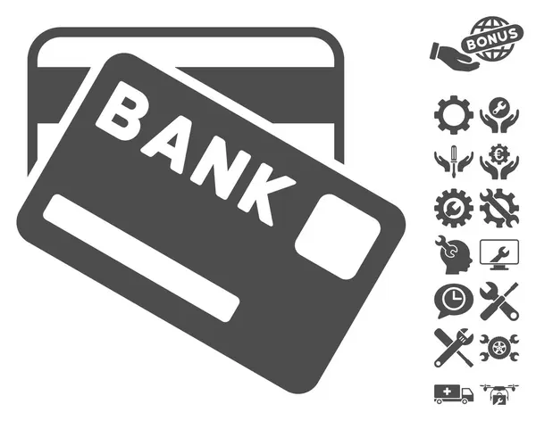 Araçlar Bonus ile Banka Kartları Düz Vektör Simgesi — Stok Vektör