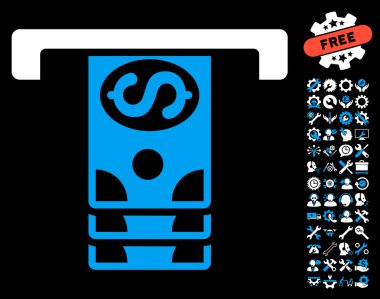 Banknotlar Araçlar Bonus ile Düz Vektör Simgesi Çekme