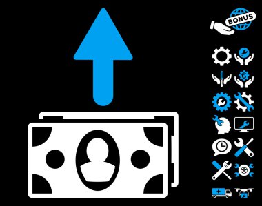Harcama Banknotlar Düz Vektör Simgesi Araçları Bonus ile