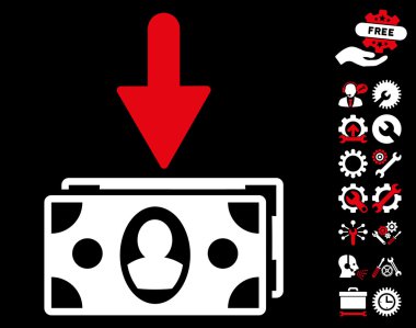 Araçlar Bonus ile Banknotlar Gelir Flat Vektör Simgesi