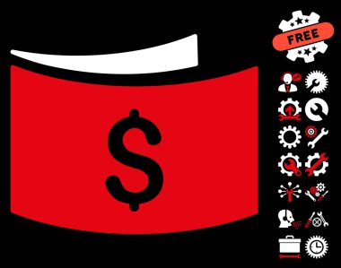 Araçlar Bonus ile Banknotlar Düz Vektör Simgesi