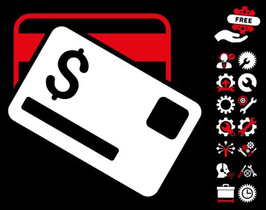 Kredi Kartları Araçlar Bonus ile Düz Vektör Simgesi