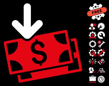 Araçlar Bonus ile Banknotlar Düz Vektör Simgesi alın