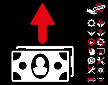 Harcama Banknotlar Düz Vektör Simgesi Araçları Bonus ile