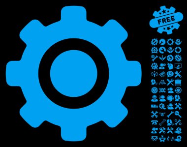 Gear Flat Vektör Simgesi Araçlar Bonus ile