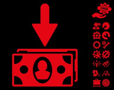 Araçlar Bonus ile Banknotlar Gelir Flat Vektör Simgesi