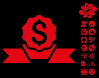 Araçlar Bonus ile Dolar Ödülü Düz Vektör Simgesi