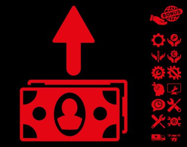 Harcama Banknotlar Düz Vektör Simgesi Araçları Bonus ile