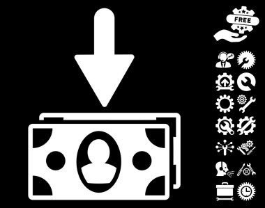 Araçlar Bonus ile Banknotlar Gelir Flat Vektör Simgesi