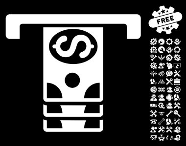 Banknotlar Araçlar Bonus ile Düz Vektör Simgesi Çekme