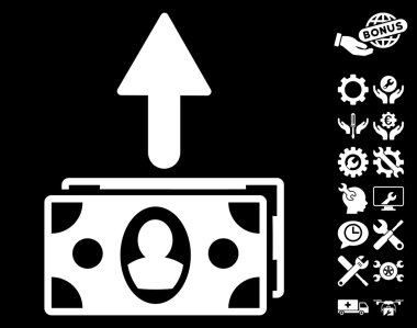 Harcama Banknotlar Düz Vektör Simgesi Araçları Bonus ile