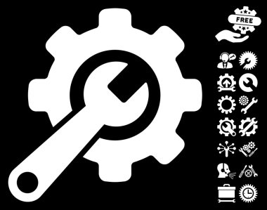 Araçlar Bonus ile Araçlar Düz Vektör Simgesi