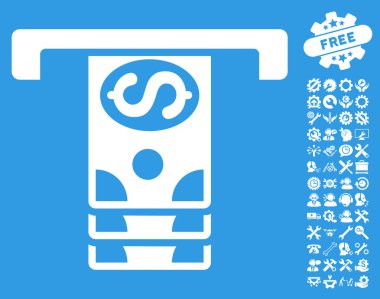 Banknotlar Araçlar Bonus ile Düz Vektör Simgesi Çekme