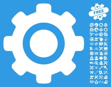 Gear Flat Vektör Simgesi Araçlar Bonus ile