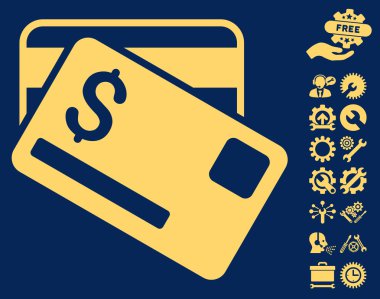 Kredi Kartları Araçlar Bonus ile Düz Vektör Simgesi