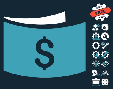 Araçlar Bonus ile Banknotlar Düz Vektör Simgesi