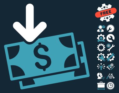 Araçlar Bonus ile Banknotlar Düz Vektör Simgesi alın