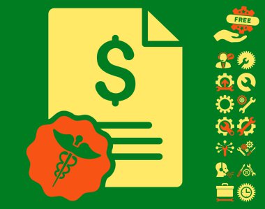 Araçlar Bonus ile Tıbbi Fatura Düz Vektör Simgesi