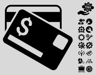 Kredi Kartları Araçlar Bonus ile Düz Vektör Simgesi