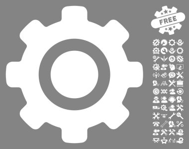 Gear Flat Vektör Simgesi Araçlar Bonus ile