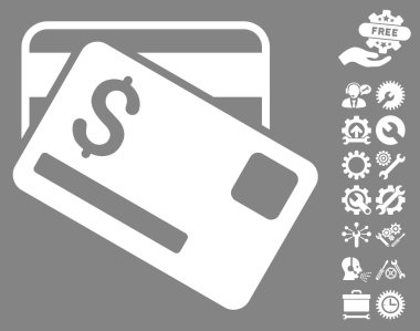 Kredi Kartları Araçlar Bonus ile Düz Vektör Simgesi