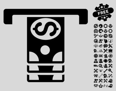 Banknotlar Araçlar Bonus ile Düz Vektör Simgesi Çekme