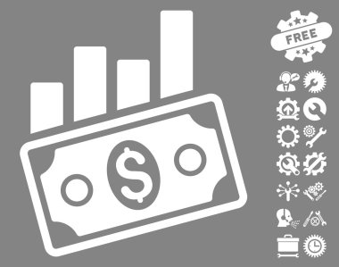 Satış Çubuğu Grafik Araçlar Bonus ile Düz Vektör Simgesi