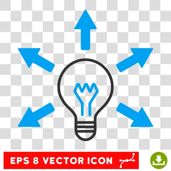 Raios de lâmpada elétrica Eps Vector Ícone — Vetor de Stock