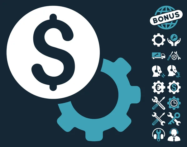 Icône vectorielle plate d'outils de paiement avec le bonus d'outils — Image vectorielle