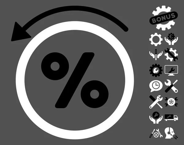 Rabat procent płaski wektor ikona z narzędziami bonus — Wektor stockowy